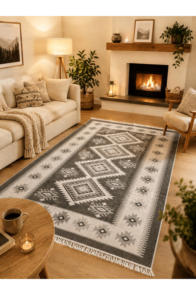 Horecahome Covor tesut, cu doua fete, dimensiunea 160x250cm gri