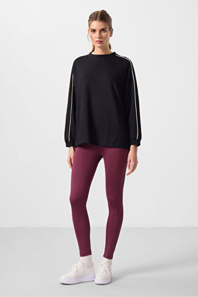 TOMMY LIFE Burgundy Stretchy Standard Fit Performance Women's Leggings - 94667