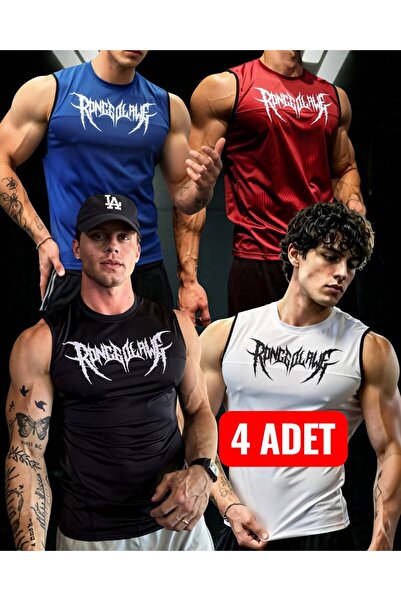 kalawear Erkek 4 adet Fit Gym Fitness Nefes Alan Teknik Hızlı Kuruma Slim Fit...