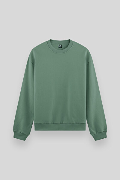 TOMMY LIFE Açık Yeşil Basic O Yaka Rahat Form Erkek Sweatshirt - 88053