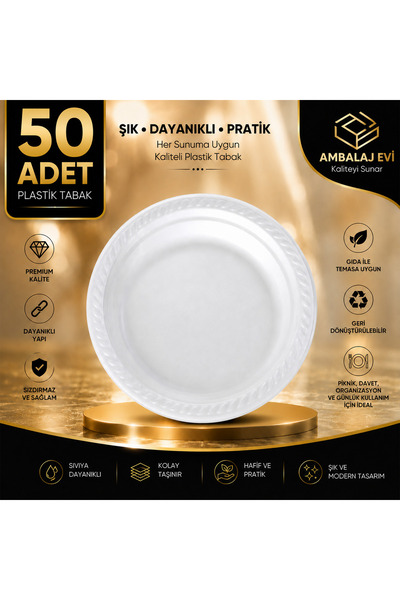 Ambalaj Evi Plastik Kullan At  Mini Boy Tabak 13.5 Cm 50 Adet