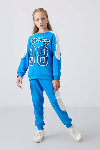 TOMMY LIFE Blue Cotton Fleece Inside, Soft Textured, Standard Fit, Printed Gi...
