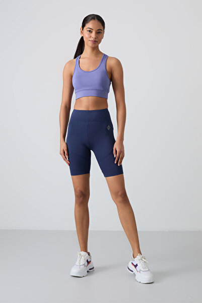 TOMMY LIFE Indigo Stretchy Standard Fit Performance Women's Biker Leggings - ...