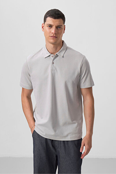 TOMMY LIFE Ανδρικό μπλουζάκι Stone Standard Fit Basic Polo Neck - 87768