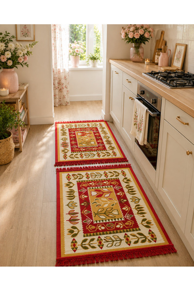 Horecahome 1+1 set covoare țesute, față-verso, dimensiune 60 x 90 cm H&H61Aa
