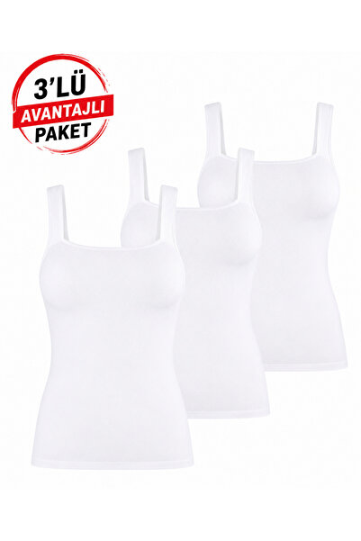 Cotpark Women's 3-Piece Economic Pack - Basic Cotton Undershirt with Straps -...