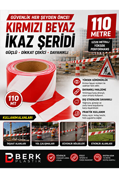 A-plast 20 ADET (110 mt) İkaz Şeridi -Uyarı Bandı Emniyet Şeridi Emniyet Band...