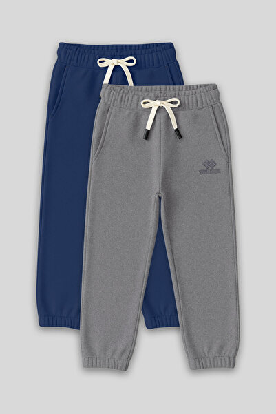 TOMMY LIFE Standard Fit Basic 2-Pack Parlament-Grey Melange Boys' Tracksuit B...