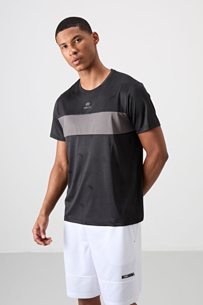 TOMMY LIFE Black Breathable Jacquard Slim Stretchy Standard Fit Men's Perform...