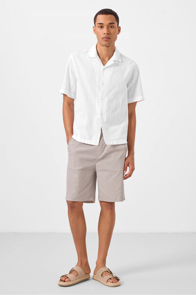 TOMMY LIFE Stone Standard Fit Woven Lightweight Stretchy Chino Men's Shorts -...