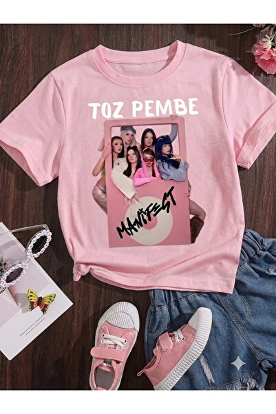 NOFLEN Powder Pink Manifest Design Printed T-Shirt