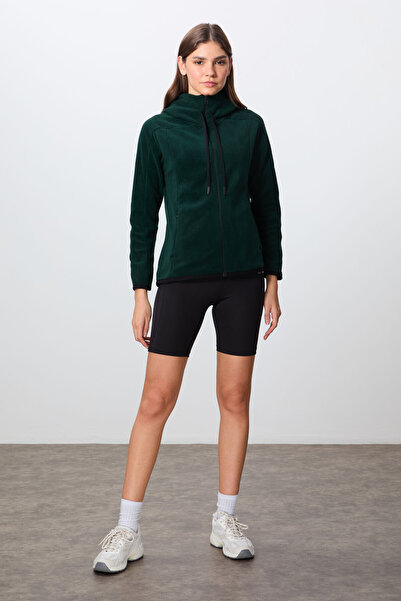 TOMMY LIFE Pine Green Thick Soft Textured Hooded Standard Fit Embroidered Fle...