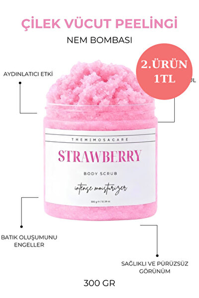 The Mimosa Care Çilek Özlü Nem Bombası, Anında Batık Karşıtı El-vücut Peeling