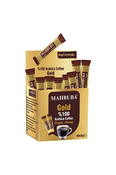 Mahbuba Çözünebilir %100 Arabica Hazır Gold Kahve Tam Kıvamında 48x2gr