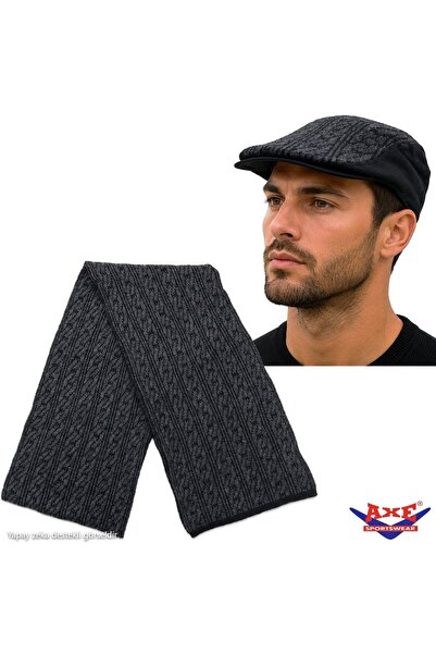 AXE SPORTSWEAR Set de 2 eșarfe și căciuli cu model din lână de iarnă pentru b...