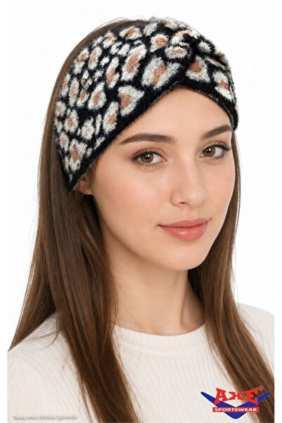 AXE SPORTSWEAR Winter Soft Plush - Stretchy Leopard Print Women's Hair Band