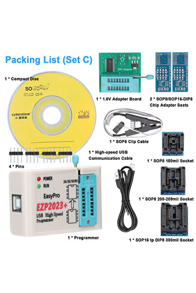 choice2 Set C EZP2023+ High-Speed USB SPI Programmer Support 24/25/93/95 EEPR...