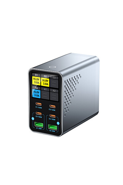Choice3 EU Black New 140W GaN Smart Multi-Port Desktop Charger PD+QC Multipor...