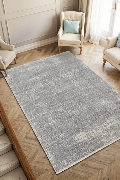 Cotto Home Loya LY008G Gri Halı Modern Desenli Pamuk Taban Salon Halısı Yatak...