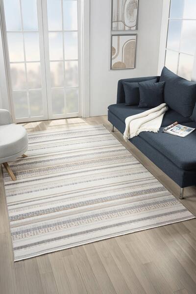 Cotto Home Armony Ar009a Modern Halı Desenli Akrilik Pamuk Taban Tozu Az Salo...