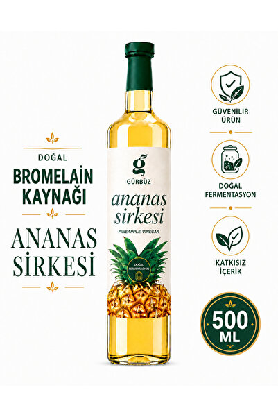 Gürbüzden Ananas Sirkesi DOĞAL BROMELAİN KAYNAĞI Doğal Fermantasyon Pineapple...