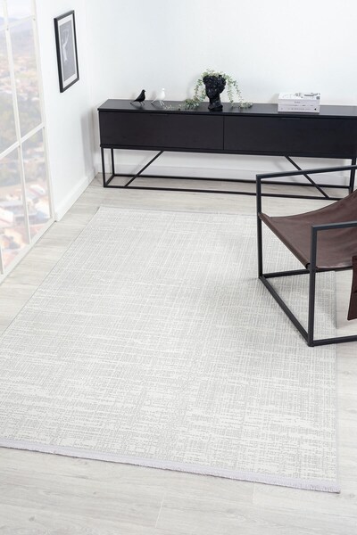 Cotto Home Loya LY006G Gri Halı Modern Desenli Pamuk Taban Salon Halısı Yatak...