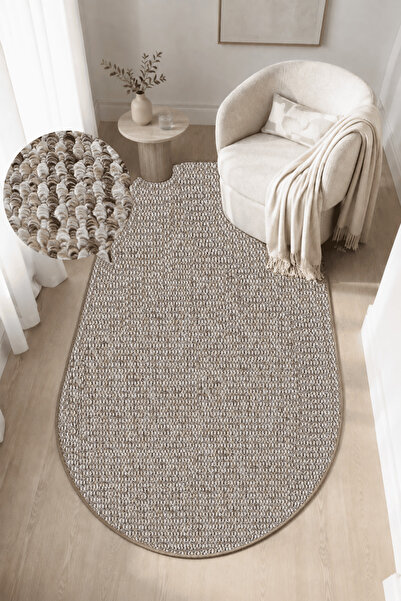 SANRUGS Home & Living CRYSTAL Kahverengi Oval Halı, Leke Tutmaz, Tozumaz, Ren...