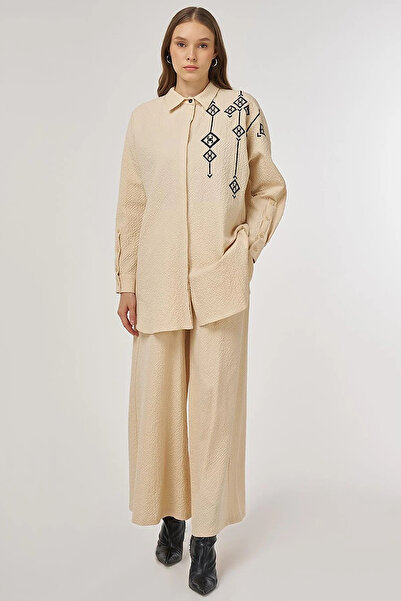 KYR Embroidered Cotton Double Suit Light Yellow