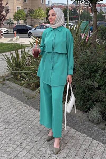 Tesettür Diyarı Summer Crepe Fabric Shirt Pants Set