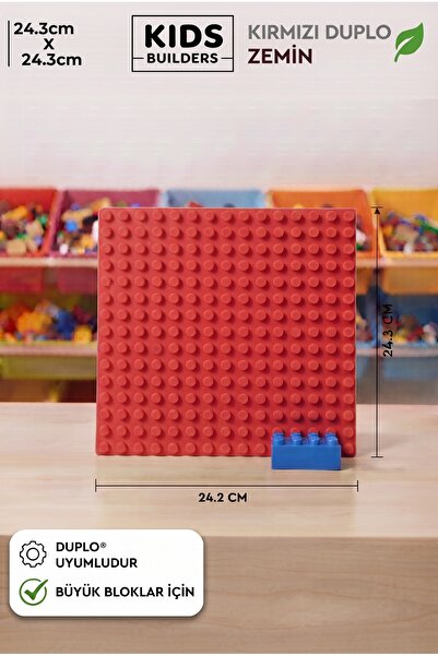 Kuzutoys Le-Go Duplo Compatible Red Floor Plate 24.3X24.3 cm