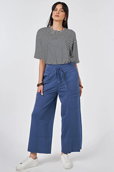 KYR Relaxed Fit Rayon Trousers Indigo