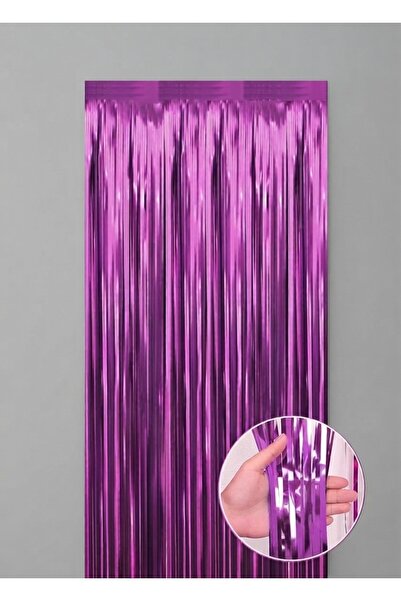 Deniz Party Store Metalized Background Curtain Wall Curtain Purple Color