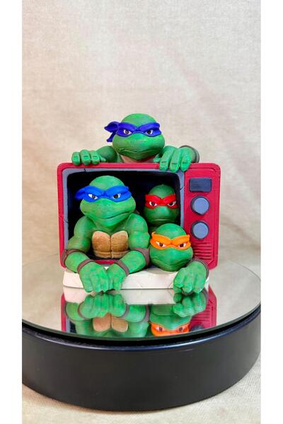 AREZ 3D FİGÜR Ninja Kaplumbağalar Dekoratif Koleksiyon Figürü 12 Cm
