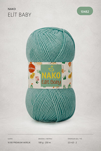 NAKO Elit Baby Anti Pilling Tüylenmeyen Bebek Ipi 10482 Azur Yeşili