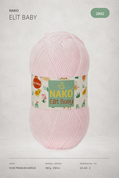 NAKO N.ako Elit Baby Anti Pilling Tüylenmeyen Bebek Ipi 2892 Soft Pembe