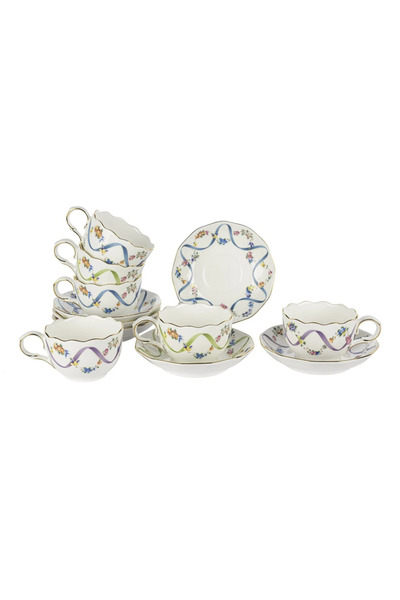 Mikasa Moor 6-Person Porcelain Romantic Charm Coffee Cup Set