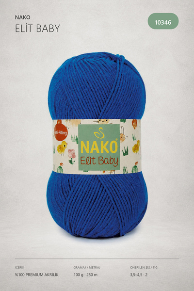 NAKO N.ako Elit Baby Anti Pilling Tüylenmeyen Bebek Ipi 10346 Royal Mavi