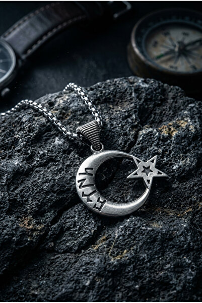 Begondio Göktürk Alphabet Moon Star Design Handcrafted Stainless Steel Chain ...
