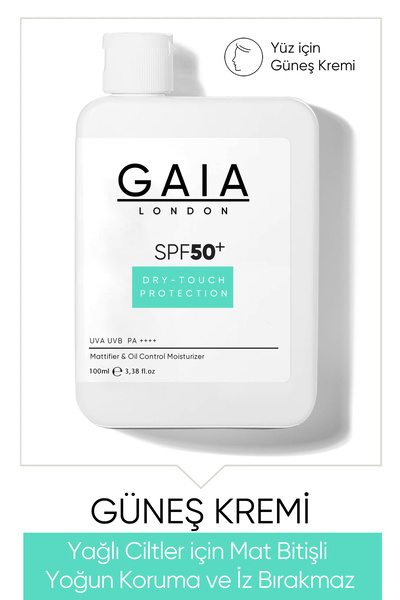 Gaia London Yağlı Ciltler Için Mat Bitişli 50spf Uva/uvb 120ml Dry Touch Güneş Kremi