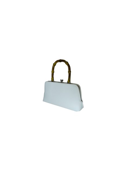 dukidasoturkiye Duki Daso Bamboo Handle White Clip-On Women's Hand and Shoulder Bag |   Summer T8381 White Single Compartment Fermua