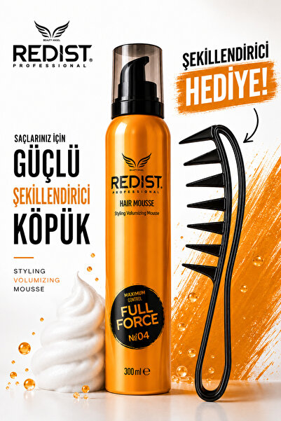 Redist Full Force Saç Şekillendirici Köpük – Sert Tutuş Ve Uzun Süreli Kalıcılık 300 ml - Şekillendirici Tarak Hediye