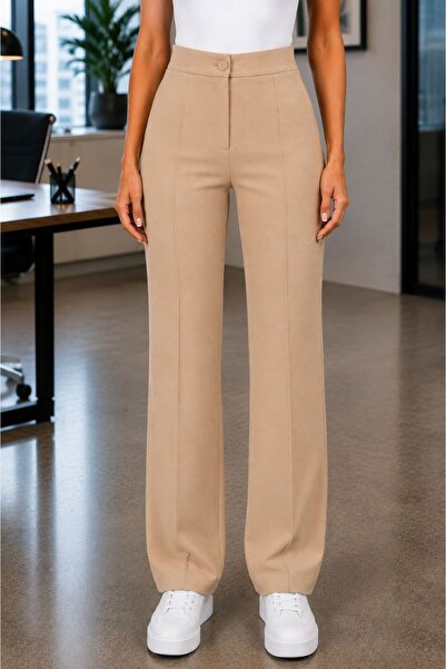 Maison La Femme Women's Lycra Striped Palazzo Trousers