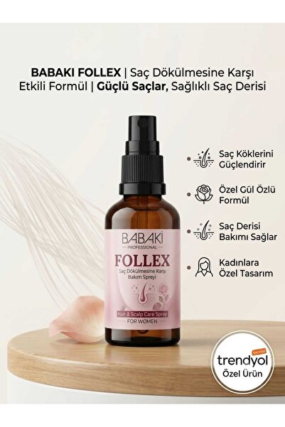 babaki Professional Follex Kadınlara Özel Saç Dökülmesine Karşı Bakım Spreyi ...