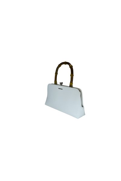 dukidasoturkiye Duki Daso Bamboo Handle White Clip-On Women's Hand and Shoulder Bag |   Summer T8381 White Single Compartment Fermua