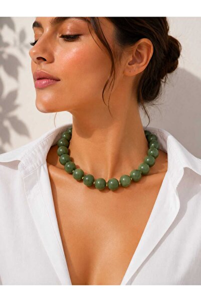 Sinem Şanlı Atelier Manolya Büyük Akrilik Boncuk Choker Kolye 5 Renk