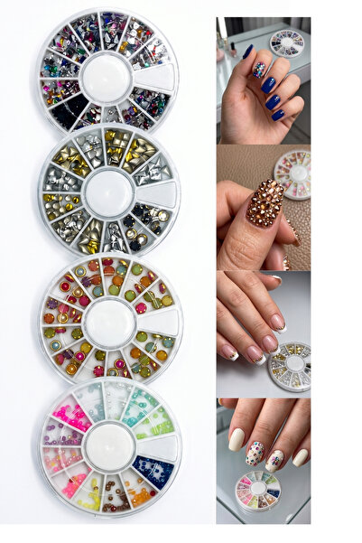 Nail Master 4'lü Nail Art Tırnak Süsleme Taş Seti Tırnak Süsleme Taşı