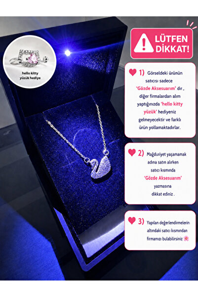 shop IŞIKLI KUTUDA GÜMÜŞ RENK KUĞU KOLYE ÇELİK