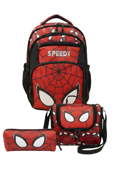 Bliss Licensed Spiderman Patterned Elementary School Bag Thermal Lunchbox Pen...