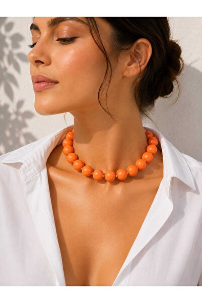 Sinem Şanlı Atelier Magnolia Big Acrylic Beads Choker Necklace 5 Colors
