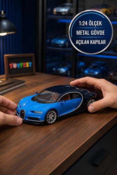 TOYFEST Maisto Bugatti Chiron 1:24 Metal Model Car with Openable Doors Diecas...